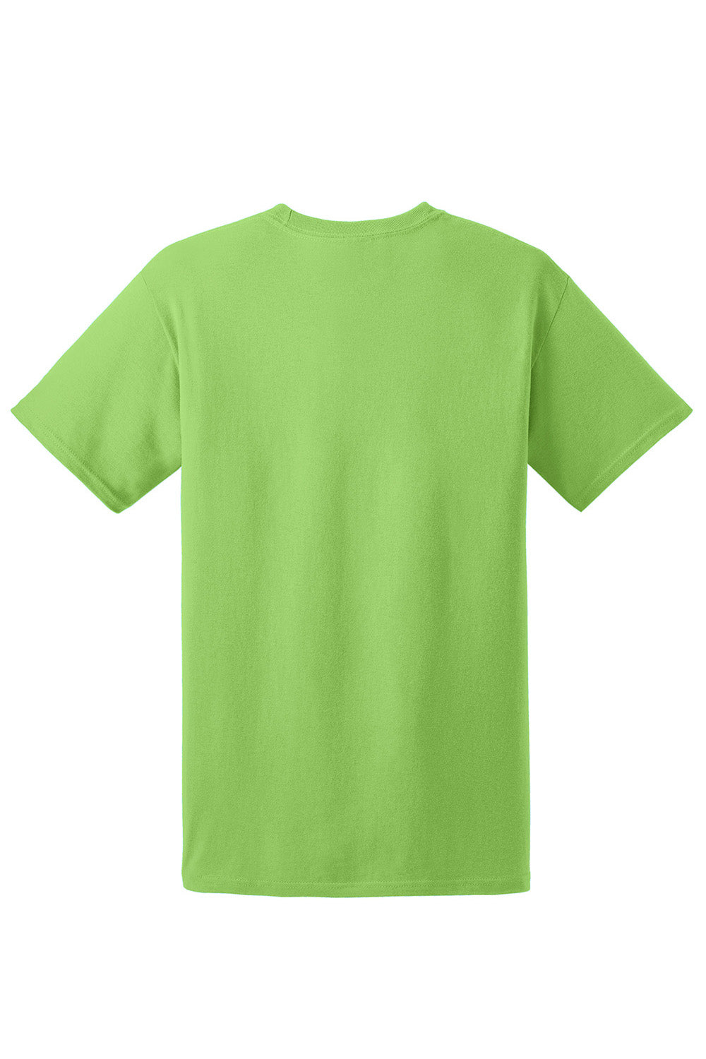 Hanes 5170 Mens EcoSmart Short Sleeve Crewneck T-Shirt Lime Green Flat Back