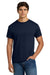 Hanes 5170 Mens EcoSmart Short Sleeve Crewneck T-Shirt Navy Blue Model Front