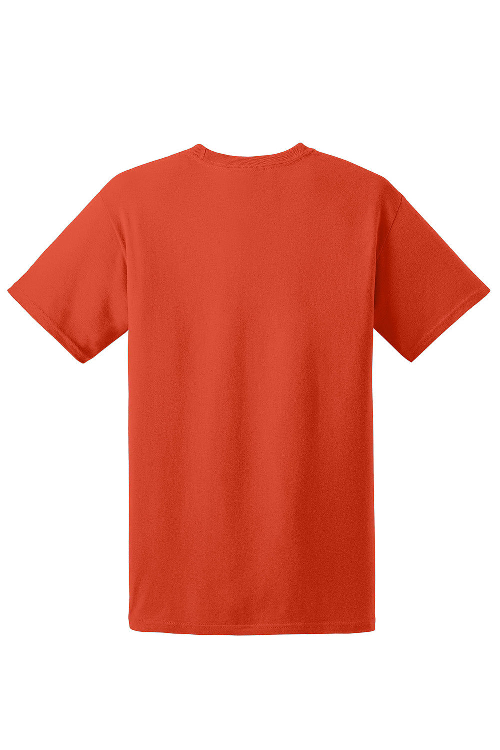 Hanes 5170 Mens EcoSmart Short Sleeve Crewneck T-Shirt Orange Flat Back