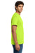 Hanes 5170 Mens EcoSmart Short Sleeve Crewneck T-Shirt Safety Green Model Side