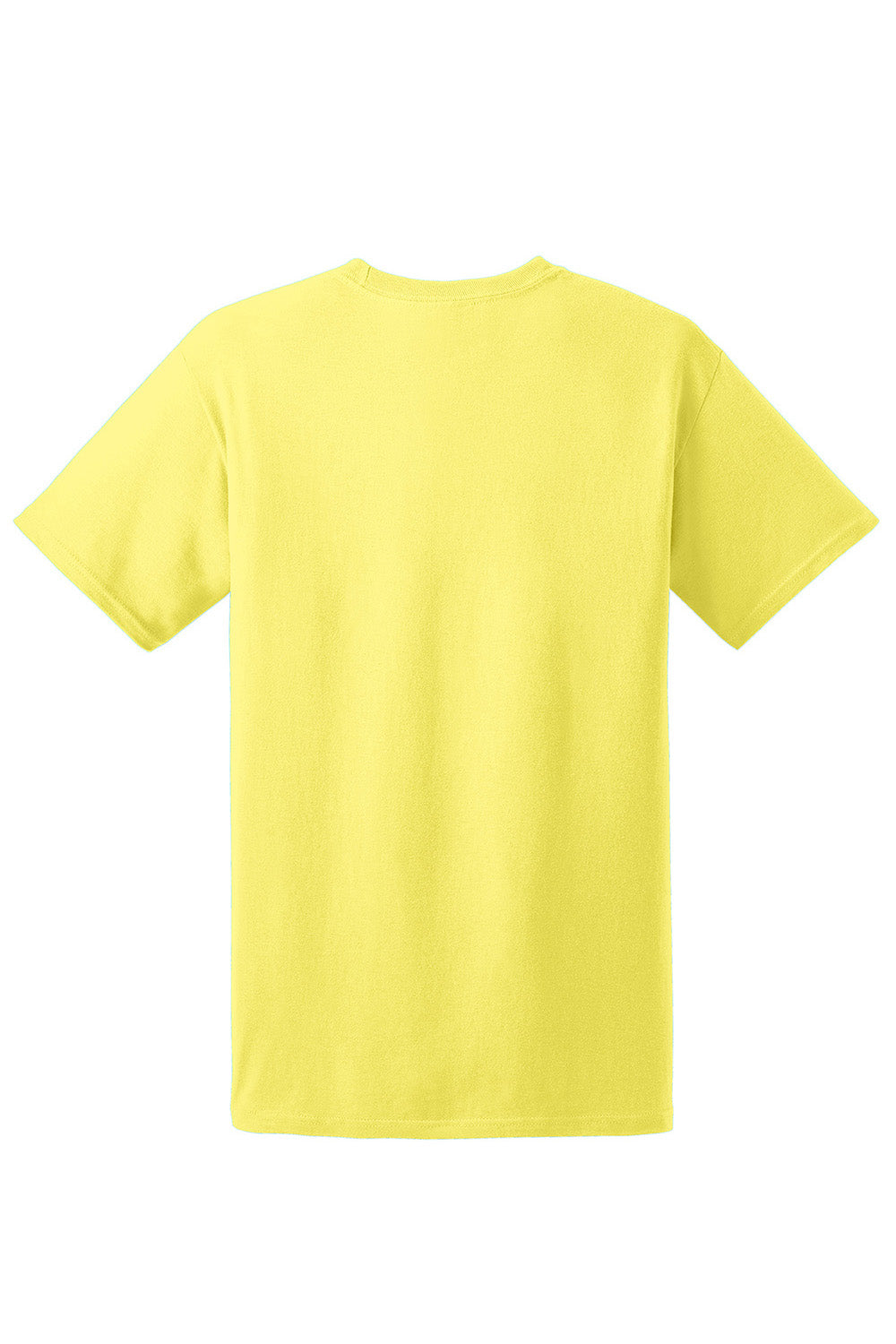 Hanes 5170 Mens EcoSmart Short Sleeve Crewneck T-Shirt Yellow Flat Back