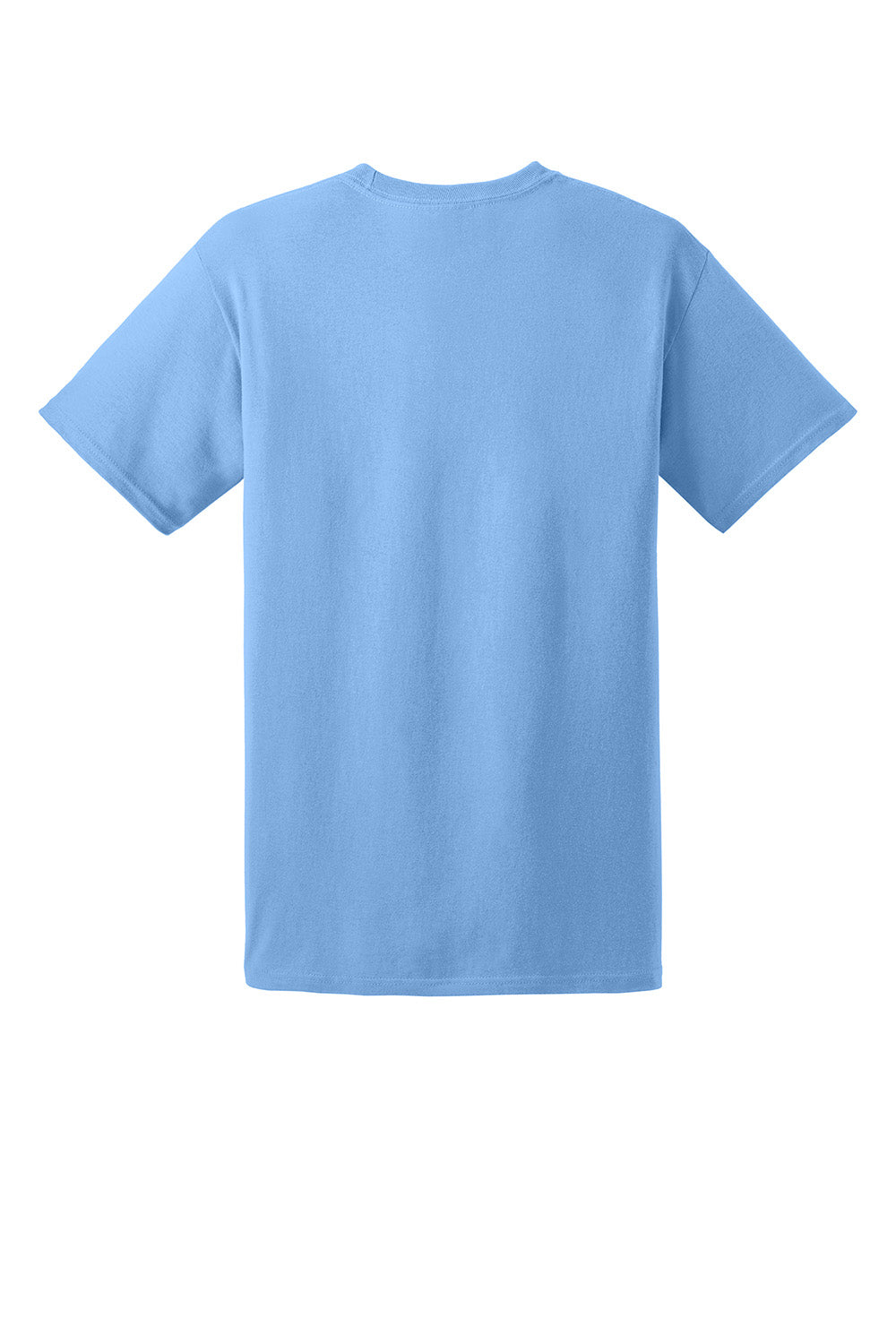 Hanes 5170 Mens EcoSmart Short Sleeve Crewneck T-Shirt Carolina Blue Flat Back