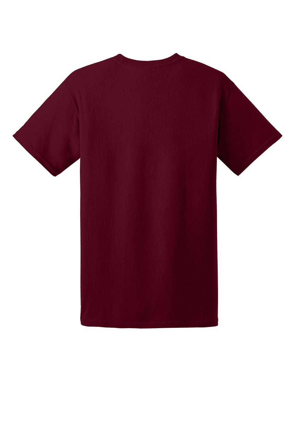 Hanes 5170 Mens EcoSmart Short Sleeve Crewneck T-Shirt Maroon Flat Back