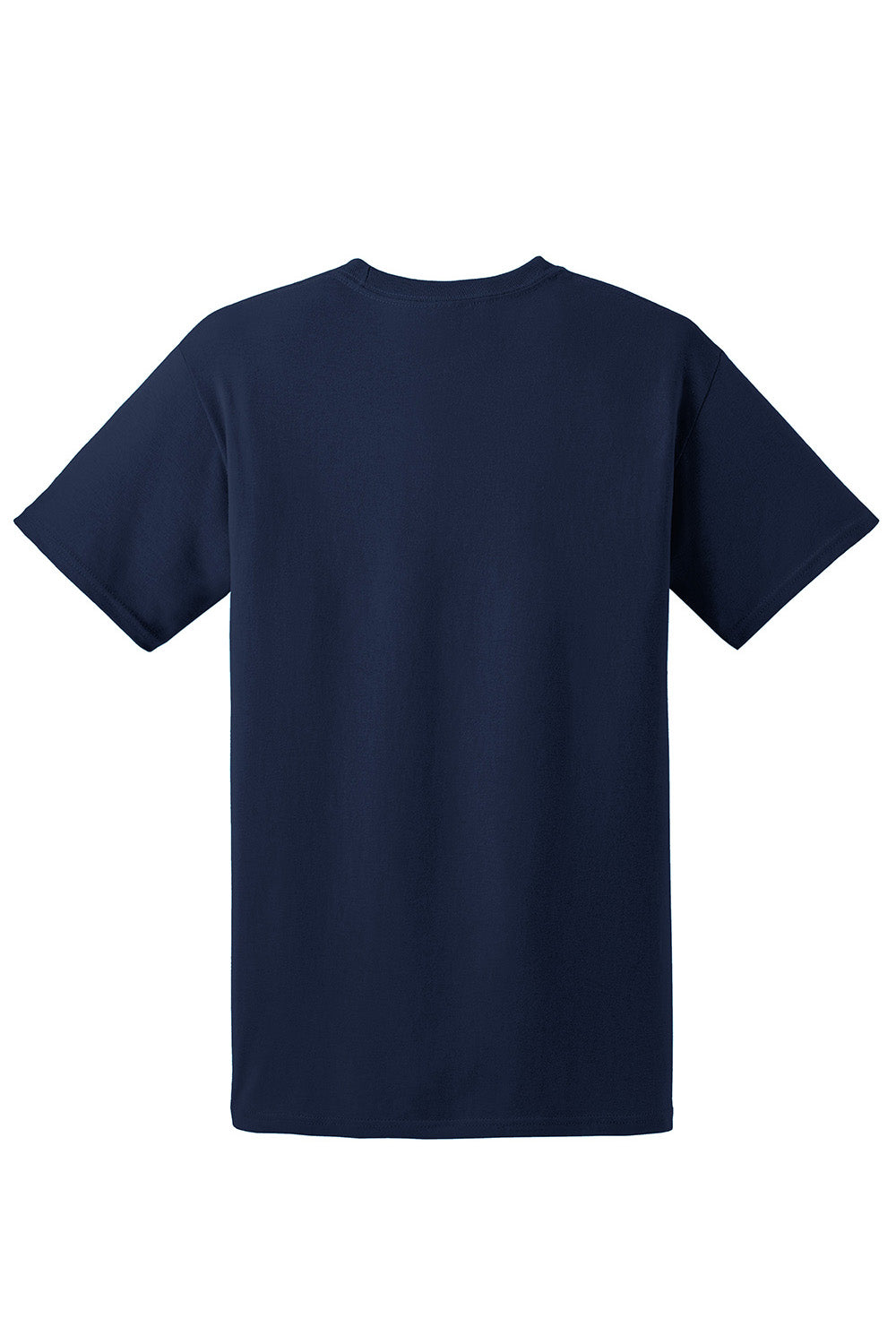 Hanes 5170 Mens EcoSmart Short Sleeve Crewneck T-Shirt Navy Blue Flat Back