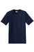 Hanes 5170 Mens EcoSmart Short Sleeve Crewneck T-Shirt Navy Blue Flat Front