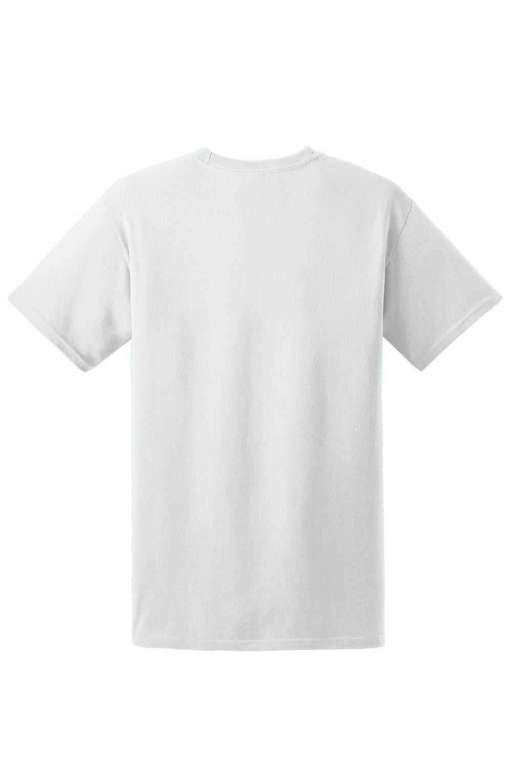 Hanes 5170 Mens EcoSmart Short Sleeve Crewneck T-Shirt White Flat Back