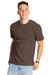 Hanes 5180/518T Mens Beefy-T Short Sleeve Crewneck T-Shirt Heather Brown Model Front