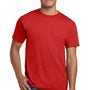 Hanes Mens Beefy-T Short Sleeve Crewneck T-Shirt - Athletic Red