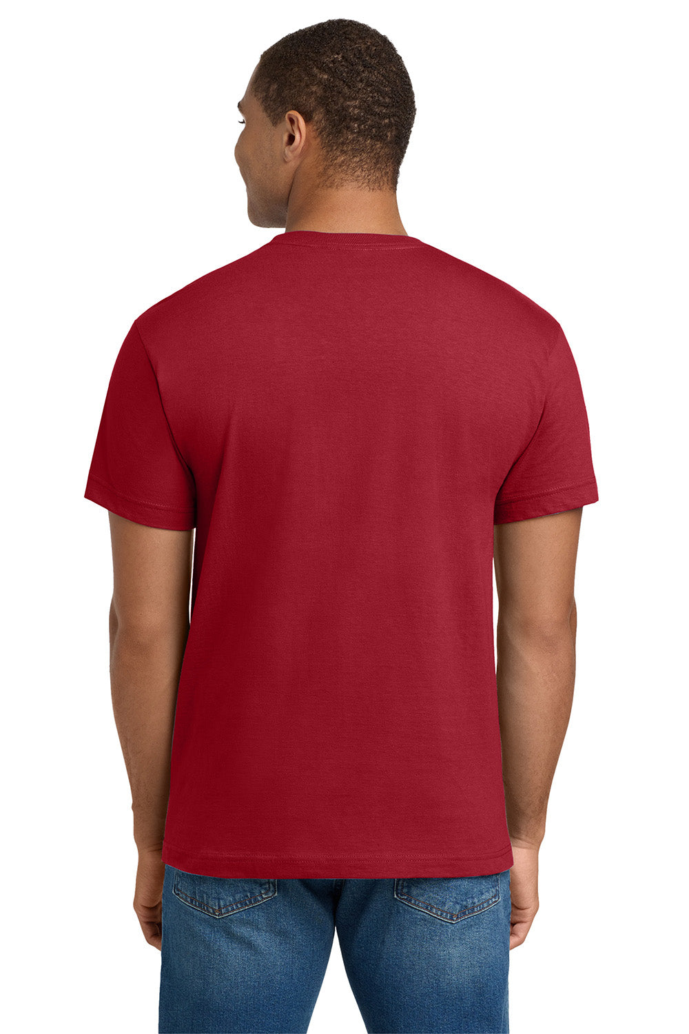 Hanes 5180/518T Mens Beefy-T Short Sleeve Crewneck T-Shirt Deep Red Model Back