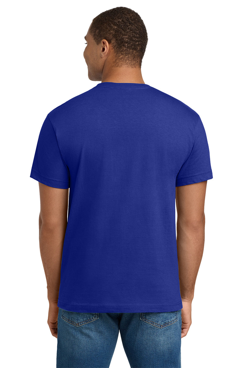 Hanes 5180/518T Mens Beefy-T Short Sleeve Crewneck T-Shirt Deep Royal Blue Model Back