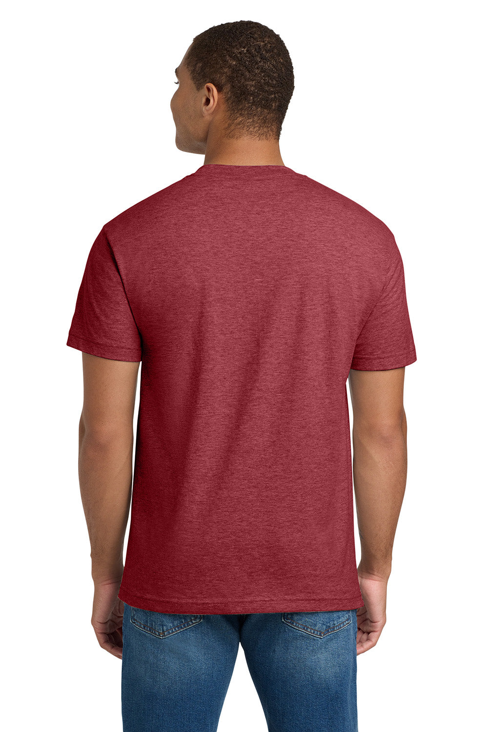 Hanes 5180/518T Mens Beefy-T Short Sleeve Crewneck T-Shirt Heather Red Model Back