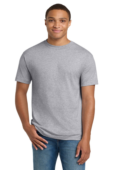 Hanes 5180/518T Mens Beefy-T Short Sleeve Crewneck T-Shirt Light Steel Grey Model Front