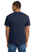 Hanes 5180/518T Mens Beefy-T Short Sleeve Crewneck T-Shirt Navy Blue Model Back