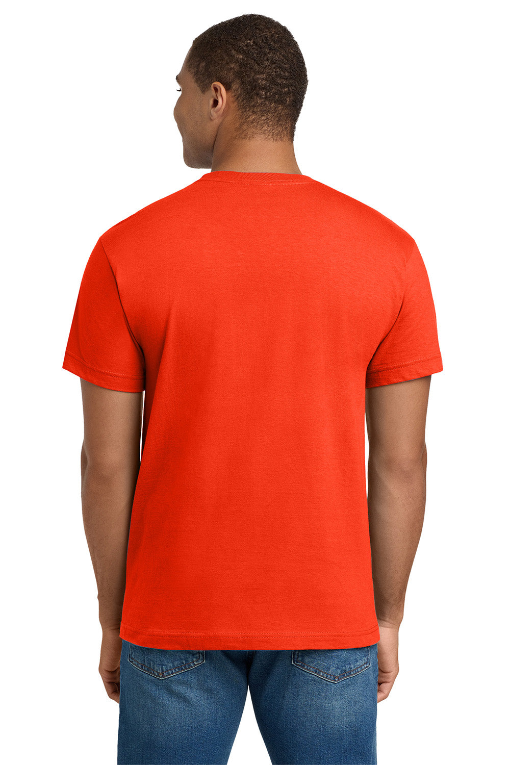 Hanes 5180/518T Mens Beefy-T Short Sleeve Crewneck T-Shirt Orange Model Back