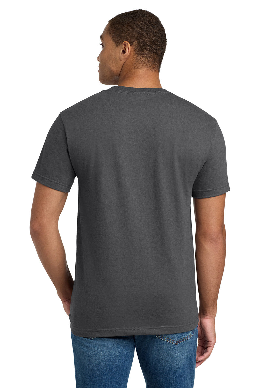 Hanes 5180/518T Mens Beefy-T Short Sleeve Crewneck T-Shirt Smoke Grey Model Back