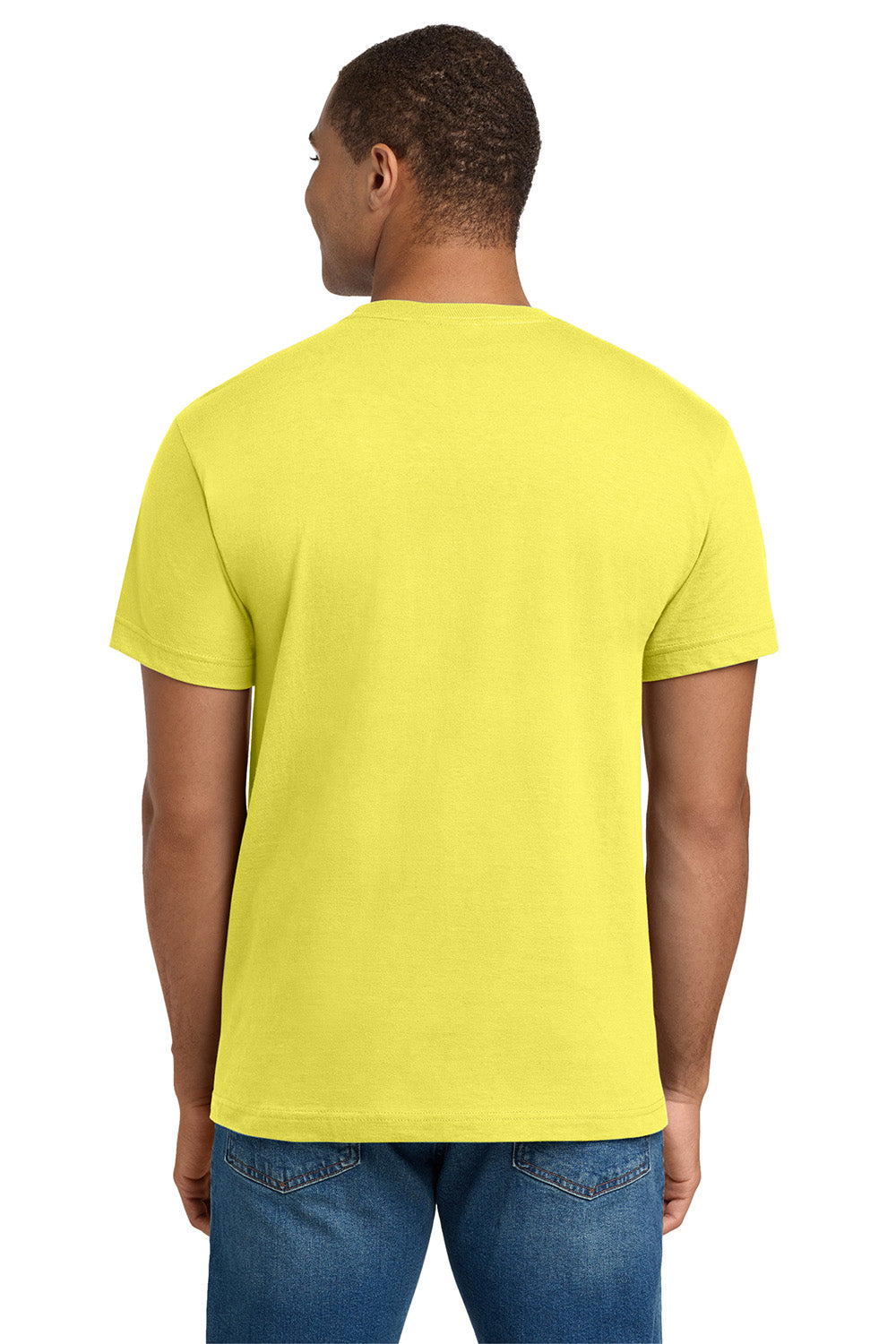 Hanes 5180/518T Mens Beefy-T Short Sleeve Crewneck T-Shirt Yellow Model Back