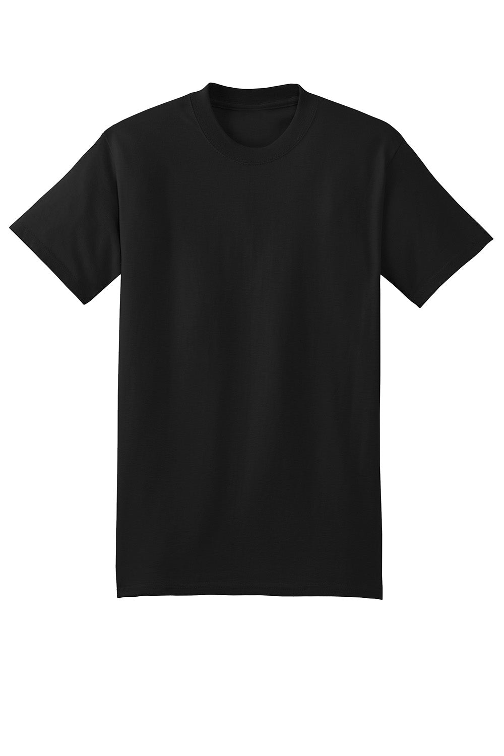 Hanes 5180/518T Mens Beefy-T Short Sleeve Crewneck T-Shirt Black Flat Front