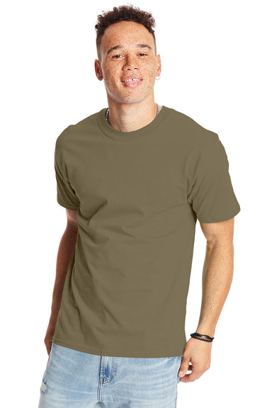 Hanes 5180/518T Mens Beefy-T Short Sleeve Crewneck T-Shirt Oregano Model Front