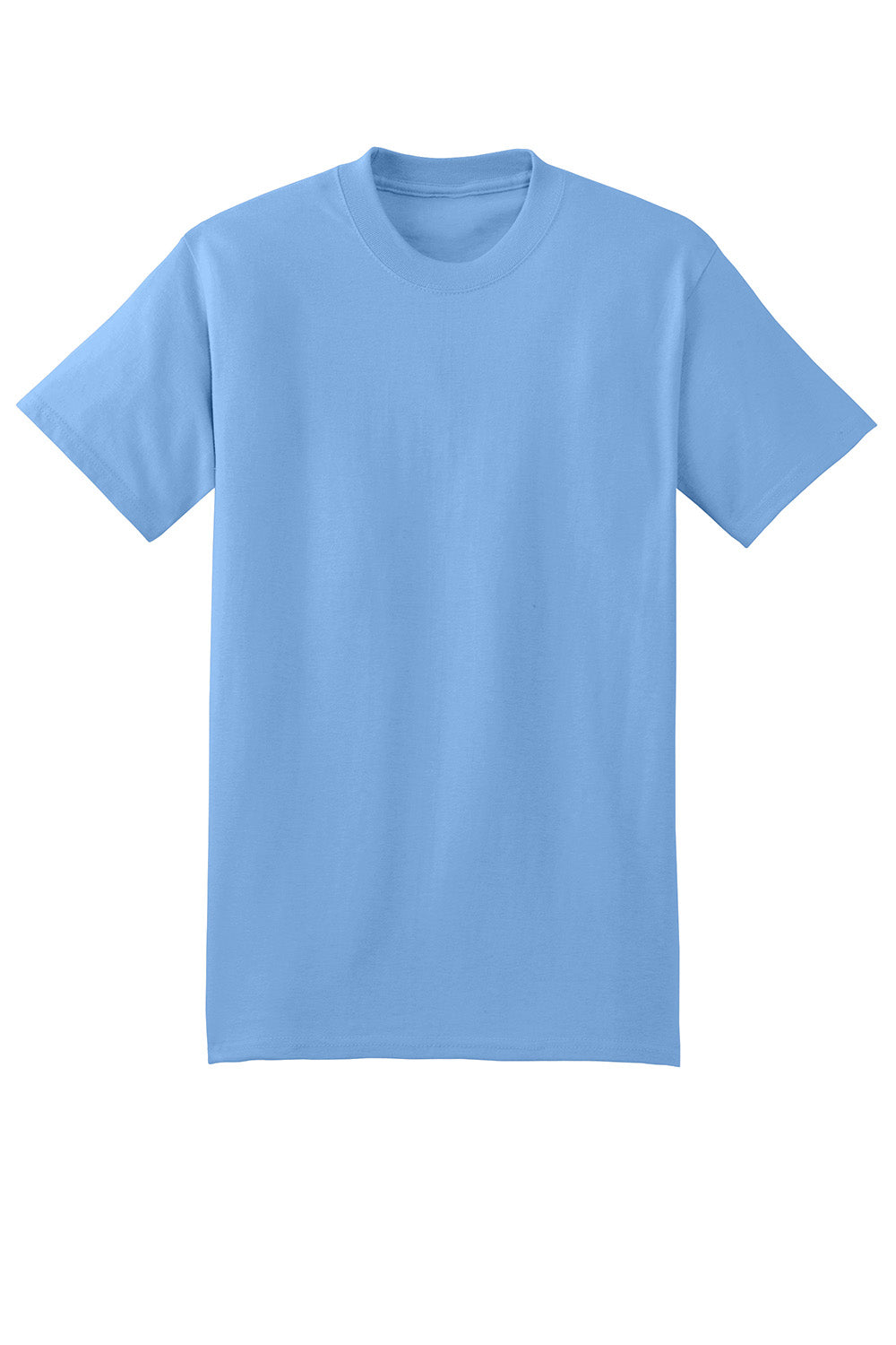 Hanes 5180/518T Mens Beefy-T Short Sleeve Crewneck T-Shirt Carolina Blue Flat Front