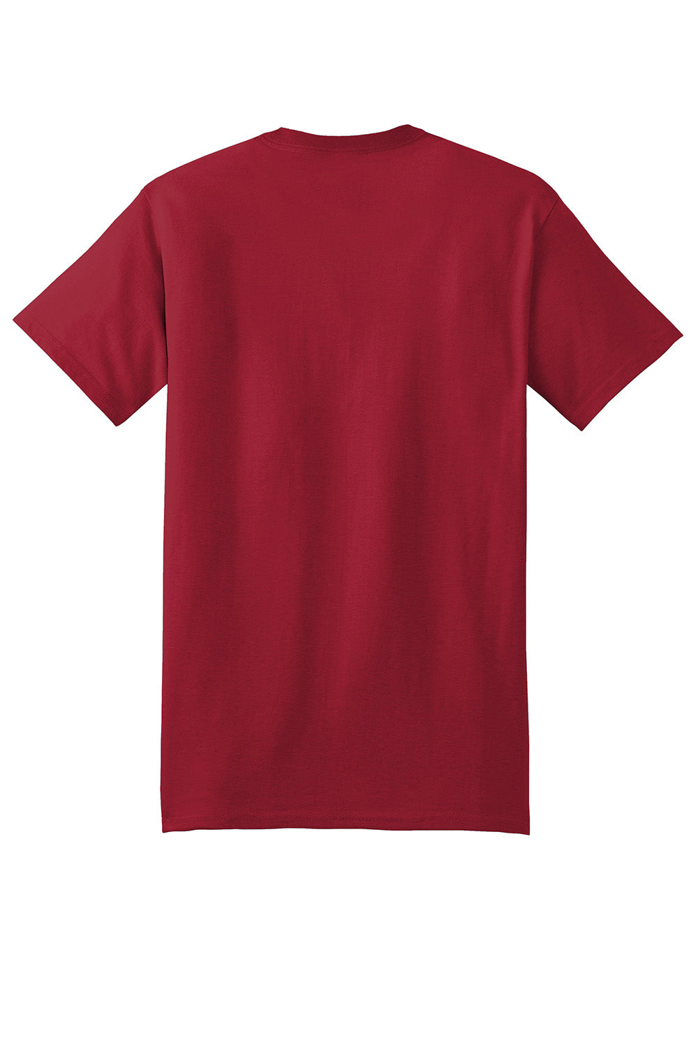 Hanes 5180/518T Mens Beefy-T Short Sleeve Crewneck T-Shirt Deep Red Flat Back