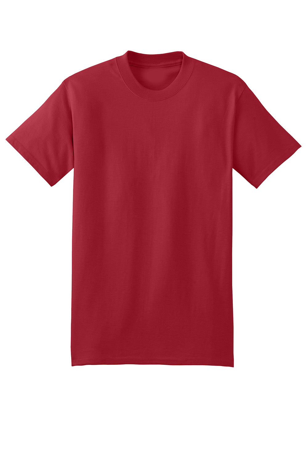 Hanes 5180/518T Mens Beefy-T Short Sleeve Crewneck T-Shirt Deep Red Flat Front