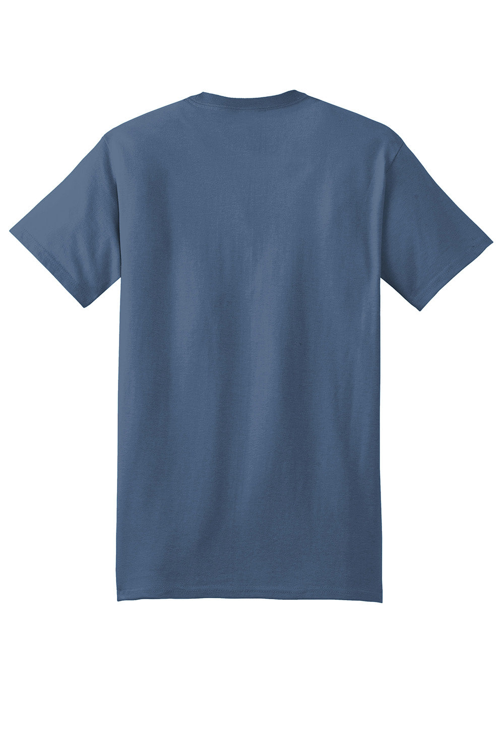 Hanes 5180/518T Mens Beefy-T Short Sleeve Crewneck T-Shirt Denim Blue Flat Back