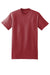 Hanes 5180/518T Mens Beefy-T Short Sleeve Crewneck T-Shirt Heather Red Flat Front