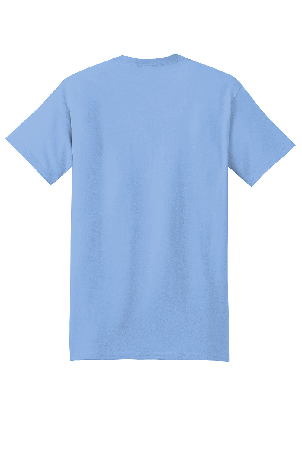 Hanes 5180/518T Mens Beefy-T Short Sleeve Crewneck T-Shirt Light Blue Flat Back