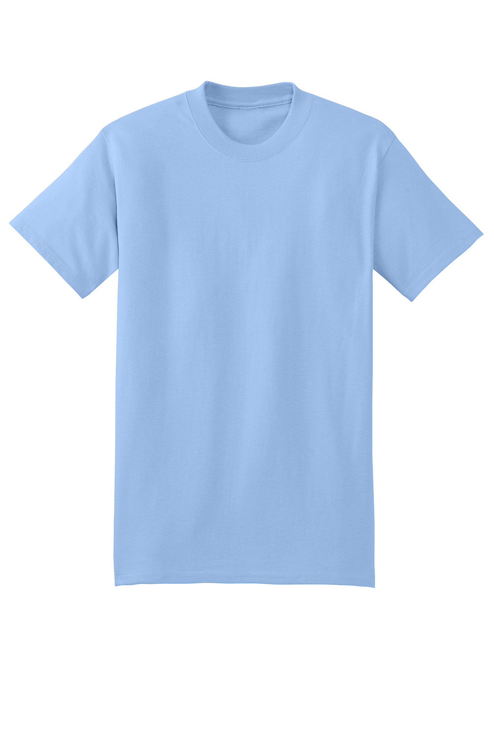 Hanes 5180/518T Mens Beefy-T Short Sleeve Crewneck T-Shirt Light Blue Flat Front