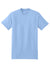 Hanes 5180/518T Mens Beefy-T Short Sleeve Crewneck T-Shirt Light Blue Flat Front