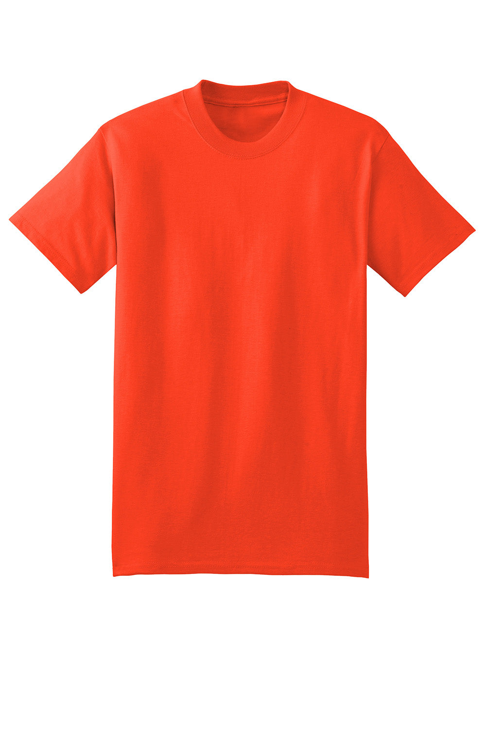 Hanes 5180/518T Mens Beefy-T Short Sleeve Crewneck T-Shirt Orange Flat Front