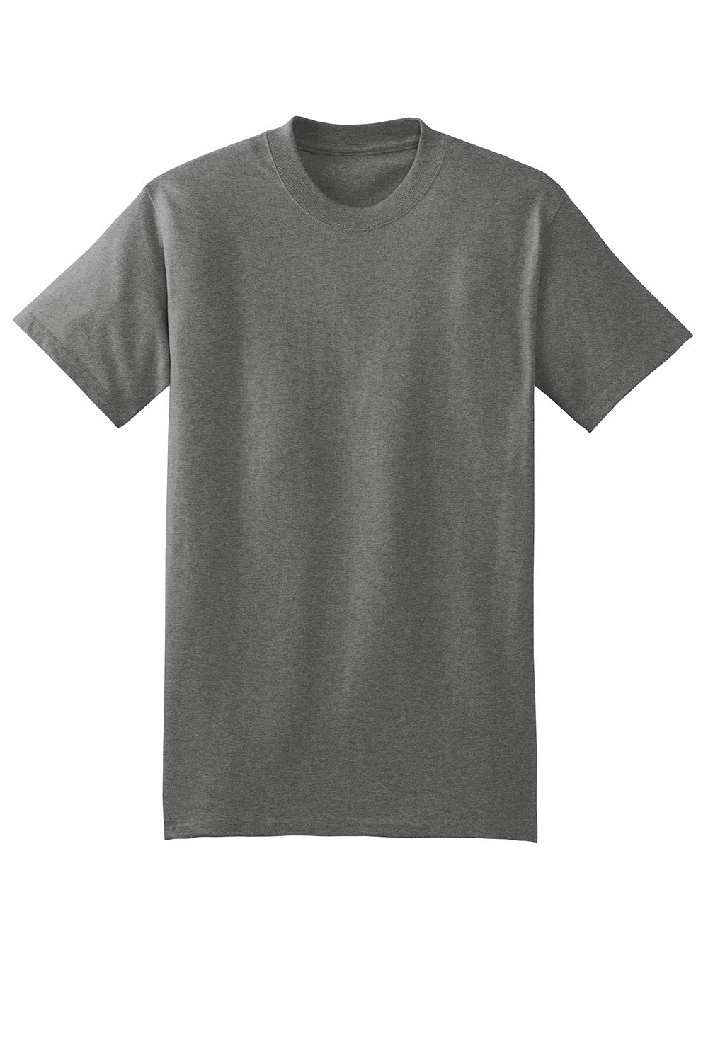 Hanes 5180/518T Mens Beefy-T Short Sleeve Crewneck T-Shirt Oxford Grey Flat Front