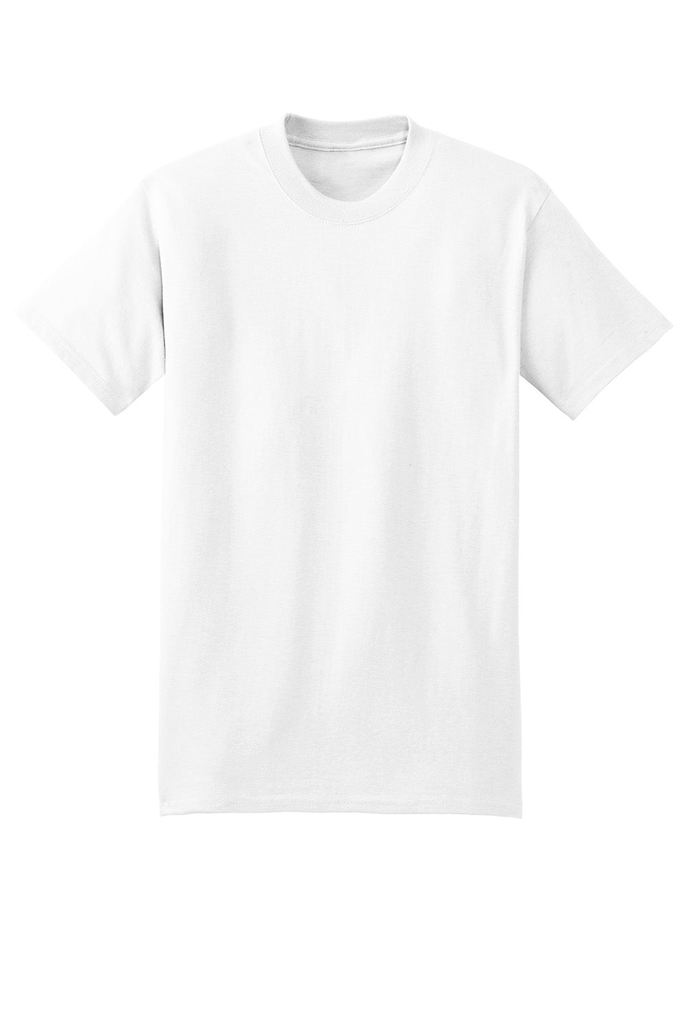 Hanes 5180/518T Mens Beefy-T Short Sleeve Crewneck T-Shirt White Flat Front