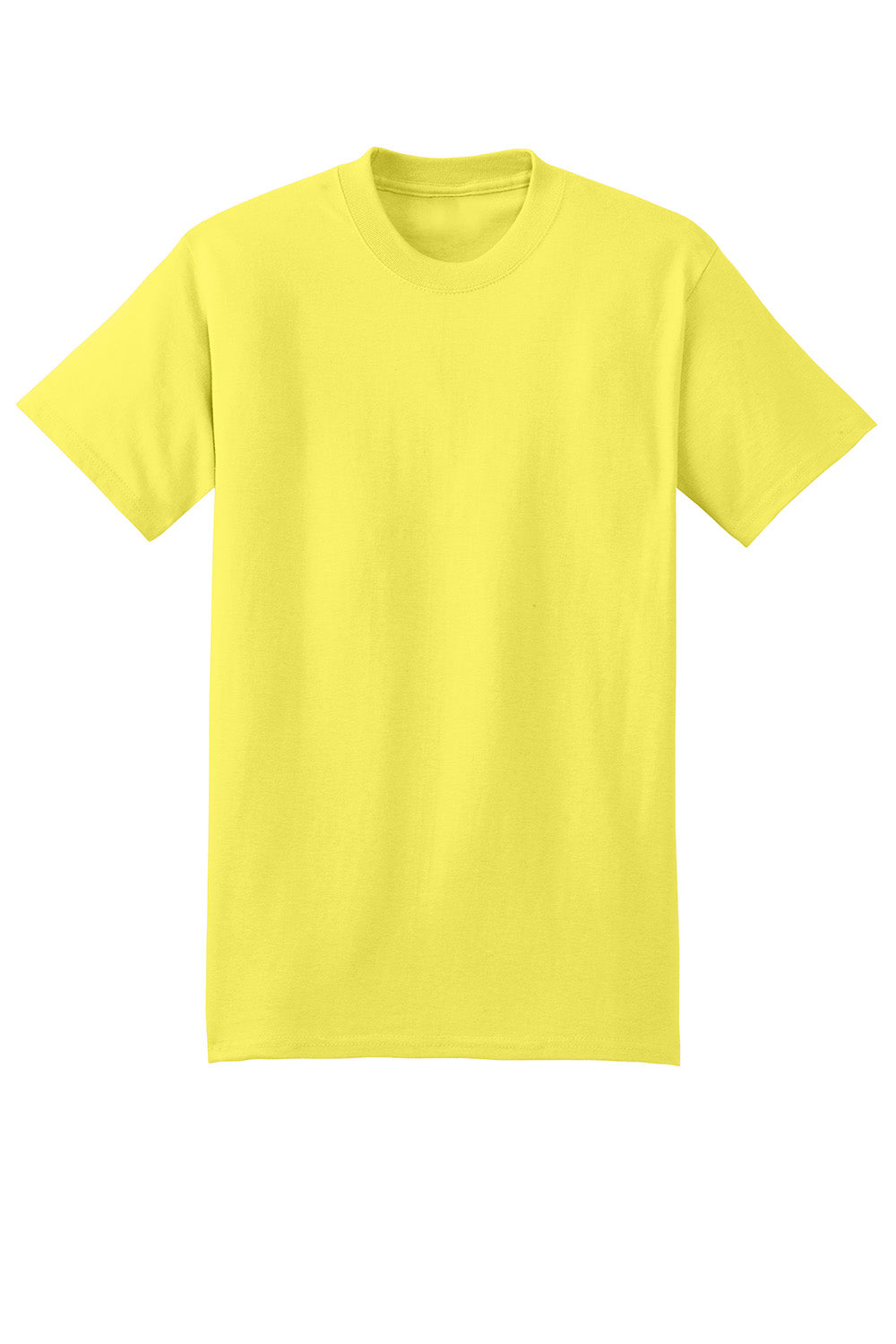 Hanes 5180/518T Mens Beefy-T Short Sleeve Crewneck T-Shirt Yellow Flat Front