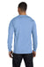 Hanes 5186 Mens Beefy-T Long Sleeve Crewneck T-Shirt Light Blue Model Back