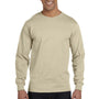 Hanes Mens Beefy-T Long Sleeve Crewneck T-Shirt - Sand