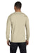 Hanes 5186 Mens Beefy-T Long Sleeve Crewneck T-Shirt Sand Model Back