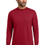 Hanes Mens Beefy-T Long Sleeve Crewneck T-Shirt - Deep Red