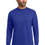 Hanes Mens Beefy-T Long Sleeve Crewneck T-Shirt - Deep Royal Blue