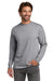 Hanes 5186 Mens Beefy-T Long Sleeve Crewneck T-Shirt Light Steel Grey Model Front