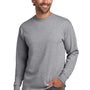 Hanes Mens Beefy-T Long Sleeve Crewneck T-Shirt - Light Steel Grey