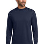 Hanes Mens Beefy-T Long Sleeve Crewneck T-Shirt - Navy Blue