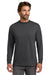 Hanes 5186 Mens Beefy-T Long Sleeve Crewneck T-Shirt Smoke Grey Model Front