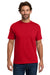 Hanes 5190/5190P Mens Beefy-T Short Sleeve Crewneck T-Shirt w/ Pocket Deep Red Model Front