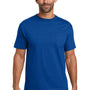 Hanes Mens Beefy-T Short Sleeve Crewneck T-Shirt w/ Pocket - Deep Royal Blue