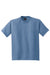 Hanes 5190/5190P Mens Beefy-T Short Sleeve Crewneck T-Shirt w/ Pocket Denim Blue Flat Front