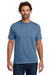 Hanes 5190/5190P Mens Beefy-T Short Sleeve Crewneck T-Shirt w/ Pocket Denim Blue Model Front