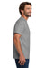 Hanes 5190/5190P Mens Beefy-T Short Sleeve Crewneck T-Shirt w/ Pocket Light Steel Grey Model Side