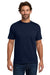 Hanes 5190/5190P Mens Beefy-T Short Sleeve Crewneck T-Shirt w/ Pocket Navy Blue Model Front