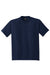 Hanes 5190/5190P Mens Beefy-T Short Sleeve Crewneck T-Shirt w/ Pocket Navy Blue Flat Front